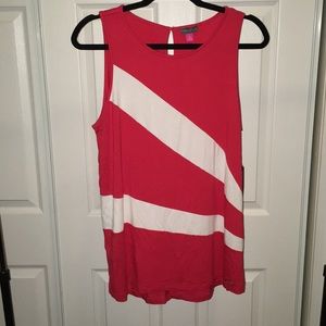 VINCE CAMUTO red and white tank top